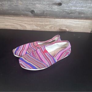 TOMS Classics Women's Slip-On Flats Multicolor Canvas Boho Strips Size 8